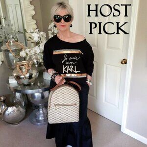 NWT MICHAEL Michael Kors brown & cream convertible backpack handbag